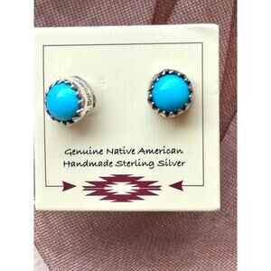 Sterling Silver Turquoise Stud Earrings | Handmade Southwest Style